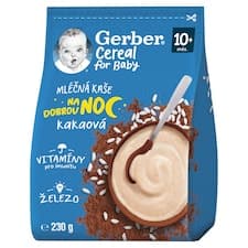 GERBER Cereal mléčná kaše kakaová Dobrou noc 230g