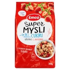 Emco Super Mysli Bez přidaného cukru křupavé s jahodami 500g