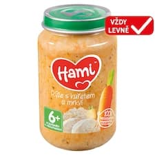 Hami masozeleninový příkrm Rýže s kuřetem a mrkví od uk. 6. měsíce 200g