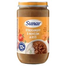 Sunar příkrm stroganoff s hovězím a rýží 12m+, 235g