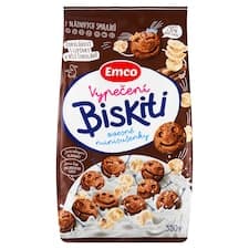 Emco Vypečení biskiti čokoládoví s lupínky v bílé čokoládě 350g