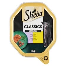 Sheba Classics kompletní mokré krmivo pro dospělé kočky s telecím a kuřecím 85g