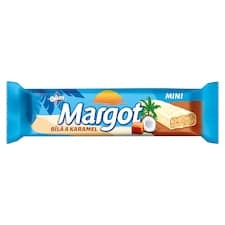 Margot mini bílá a karamel, sójová tyčinka máčená v bílé polevě s kousky karamelu 40g