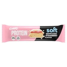 Corny Protein Soft proteinová tyčinka s náplní s jahodovou příchutí v bílé čokoládě 45g