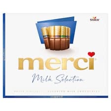 merci Milk Selection výběr plněných a neplněných pralinek z mléčné čokolády 250g