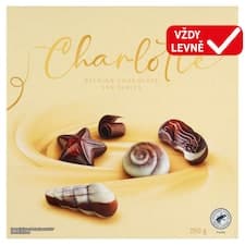 Charlotte Kolekce bonbónů z mléčné, bílé a hořké čokolády s lískooříškovou náplní 250g