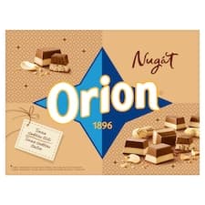 ORION Nugát pralinky z arašídového nugátu a mléčné čokolády 166g