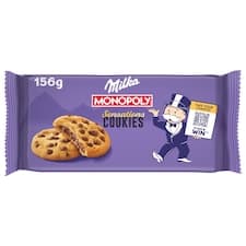 Milka sušenky Cookie Sensations s náplní a kousky čokolády 156g