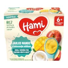 HAMI ovocný příkrm Jablko mango s kokosovým mlékem 4x95 g