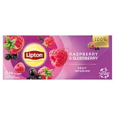 Lipton Raspberry & Elderberry aromatizovaný ovocný nálev 20 sáčků 32g