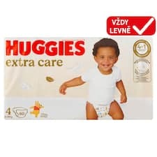 Huggies Extra Care plenky velikost 4 pro děti 8-16kg 60 ks
