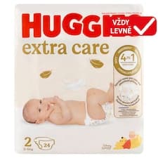 Huggies Extra Care plenky velikost 2 pro děti 3-6kg 24 ks