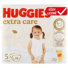 Huggies Extra Care plenky velikost 5 pro děti 11-25kg 28 ks
