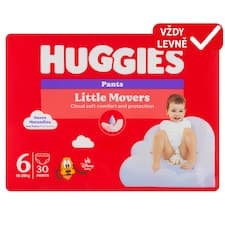 Huggies Little Movers plenkové kalhotky velikost 6 pro děti 15-25kg 30 ks
