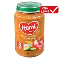 Hami masozeleninový příkrm Špagety s rajčaty a mozzarellou od uk. 8. měsíce 200g