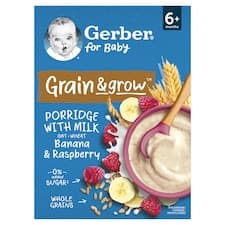 GERBER Mléčná kaše pšenično-ovesná banán a malina 200g