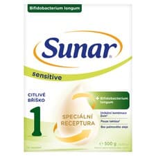 Sunar Sensitive 1 počáteční mléčná kojenecká výživa v prášku 2 x 250g (500g)
