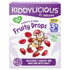 Kiddylicious Ovocné želé bonbónky jablko a malina 4 x 16g