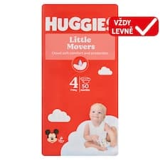 Huggies Little Movers plenky velikost 4 pro děti 7-18kg 50 ks
