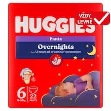 Huggies Dětské noční plenky velikost 6 pro děti 15-25kg 22 ks
