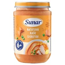 Sunar příkrm batátová kaše s krůtím masem 6m+, 190g