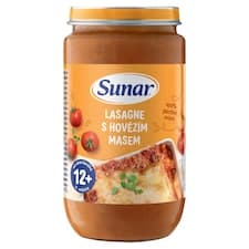 Sunar příkrm lasagne s hovězím masem 12m+, 235g