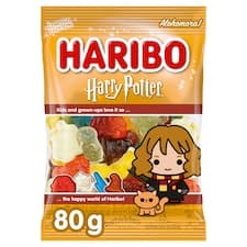 Haribo Harry Potter Hermiona želé s ovocnými příchutěmi a kolovou příchutí 80g