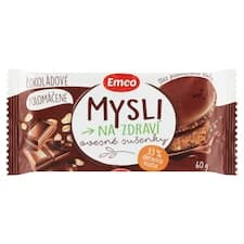 Emco Mysli na Zdraví Ovesné sušenky čokoládové polomáčené 60g