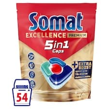 Somat Excellence Premium 5in1 Caps kapsle do automatické myčky na nádobí 54 ks 1053g