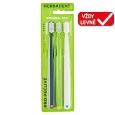 HERBADENT ORIGINAL ECO 4 Tripplepack zubní kartáček, velmi jemná vlákna, v blistru 3 ks