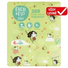 Fred & Flo Dětské vlhčené ubrousky parfémované 4 x 72 ks