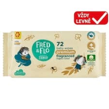 Fred & Flo Premium bavlněné vlhčené ubrousky 72 ks