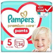 Plenkové Kalhotky Pampers Premium Care Pants Velikost 5, 34 ks, 11kg-17kg