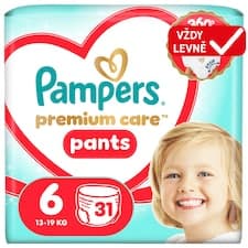 Plenkové Kalhotky Pampers Premium Care Pants Velikost 6, 31 ks, 13kg-19kg