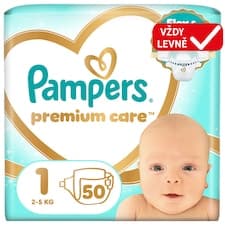 Pampers Premium Care Velikost 1, 50 Plenek, 2kg-5kg
