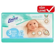 Linteo Baby Premium plenky 3 midi 5-9kg 54 ks
