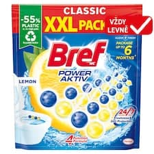 Bref Power Aktiv Lemon tuhý WC blok 6 x 50g (300g)