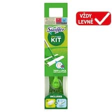 Startovací Sada Swiffer Sweeper S 1 Násadou, 8 Prachovkami A 3 Čisticími Ubrousky