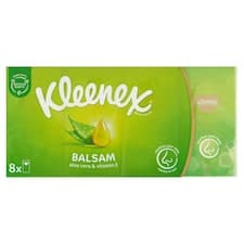 Kleenex Balsam papírové kapesníky 4 vrstvy 8 x 8 ks