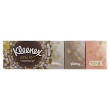 Kleenex Ultra Soft papírové kapesníky 4-vrstvé 10 x 9 ks