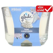 Glade Maxi Pure Clean Linen parfémovaná svíčka 204g