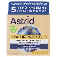 Astrid Hyaluronic Gold vyplňující denní krém proti vráskám SPF 10 50ml