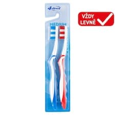 4Dent Medium zubní kartáček 2 ks