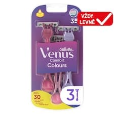 Gillette Venus Comfort Colours Pohotová Holítka, Balení Po 3