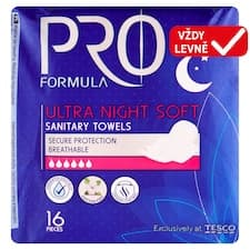 Pro Formula Ultra Night Soft hygienické vložky s křidélky 16 ks