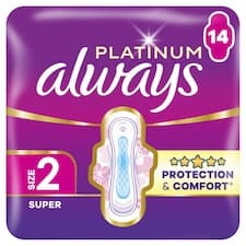 Always Platinum Hygienické Vložky Super (Velikost 2) 14 Ks