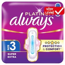 Always Platinum Hygienické Vložky Super Extra (Velikost 3) 22 Ks