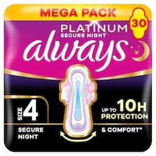 Always Platinum Hygienické Vložky Secure Night (Velikost 4) 30 Ks