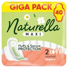 Naturella Maxi Vložky Normal, velikost 2, S Křidélky, 40
