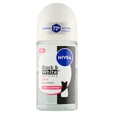 Nivea Black & White Invisible Clear Kuličkový antiperspirant 50ml